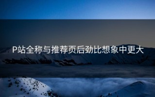 P站全称与推荐页后劲比想象中更大