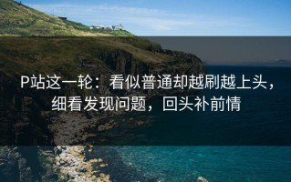 P站这一轮：看似普通却越刷越上头，细看发现问题，回头补前情